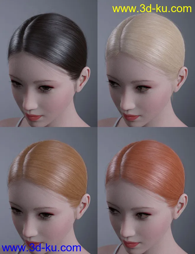 HY Ponytail LowBun Hair for Genesis 3 and 8 Female(s)模型的图片8