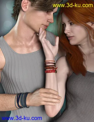 3D打印模型Leather Bracelets for Genesis 8 Male(s) & Female(s)的图片