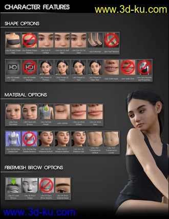 Liloo HD for Genesis 3 and 8 Female模型的图片2