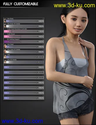 Liloo HD for Genesis 3 and 8 Female模型的图片14