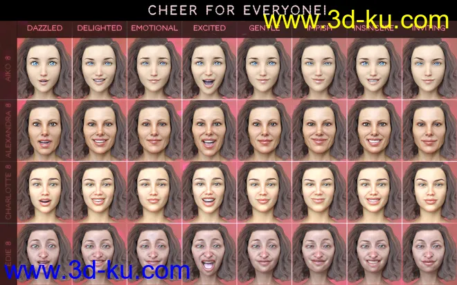 PTF Cheer for Everyone! Expressions for Genesis 8模型的图片4