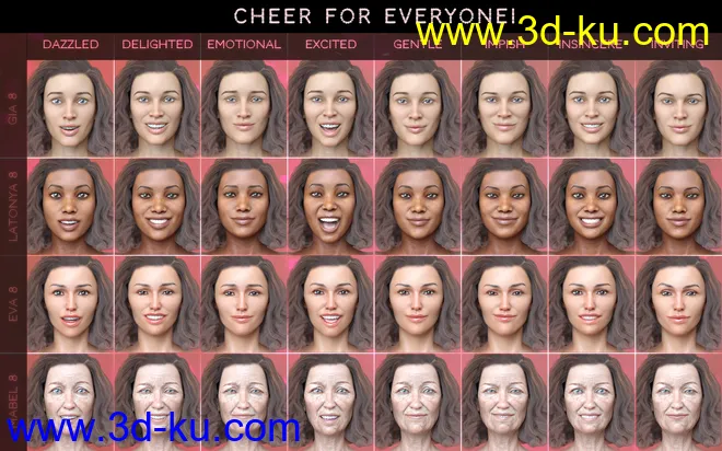 PTF Cheer for Everyone! Expressions for Genesis 8模型的图片5