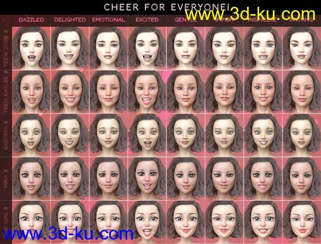 PTF Cheer for Everyone! Expressions for Genesis 8模型的图片6