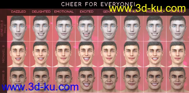 PTF Cheer for Everyone! Expressions for Genesis 8模型的图片7