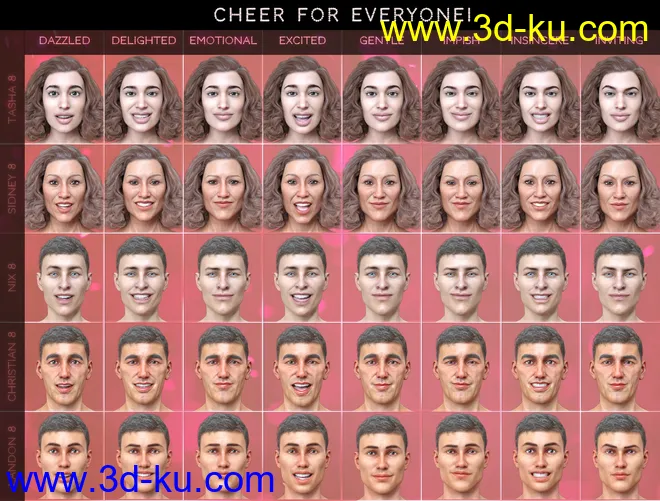 PTF Cheer for Everyone! Expressions for Genesis 8模型的图片8