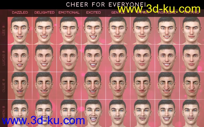 PTF Cheer for Everyone! Expressions for Genesis 8模型的图片9