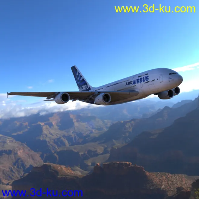 Airbus A380 for Wavefront OBJ and Vue模型的图片1