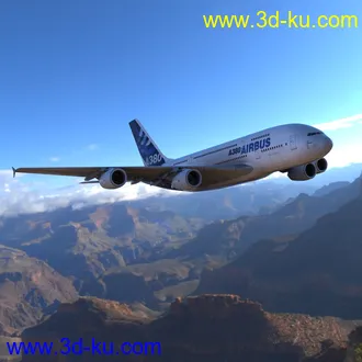 3D打印模型Airbus A380 for Wavefront OBJ and Vue的图片