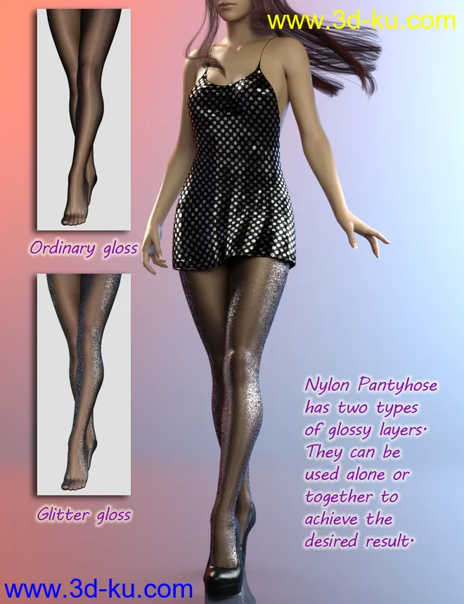 Nylon Pantyhose for Genesis 8 Female(s)模型的图片4