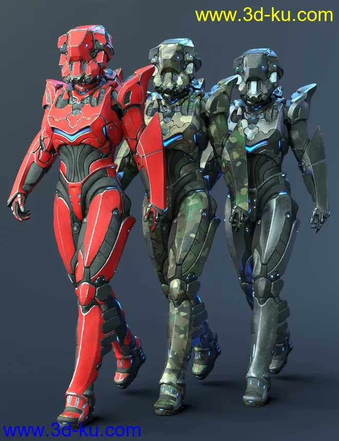 A.N.T.S Armored Nano Tech Suit for Genesis 8 Female模型的图片2