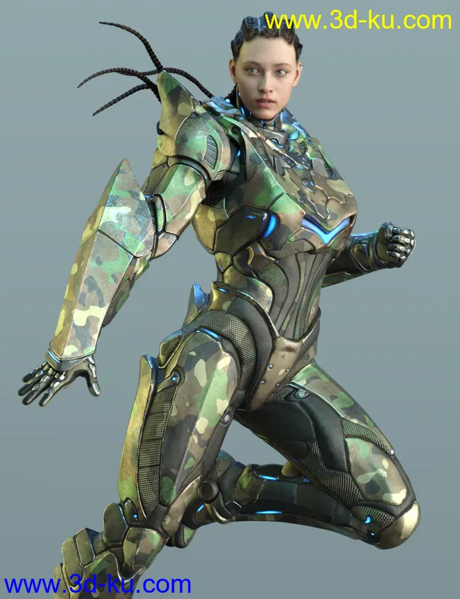 A.N.T.S Armored Nano Tech Suit for Genesis 8 Female模型的图片7