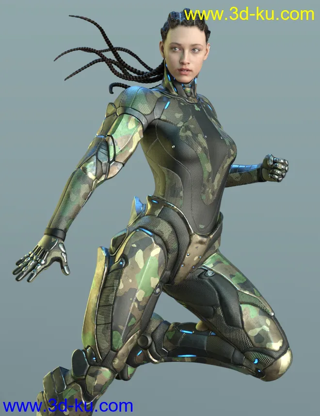 A.N.T.S Armored Nano Tech Suit for Genesis 8 Female模型的图片8