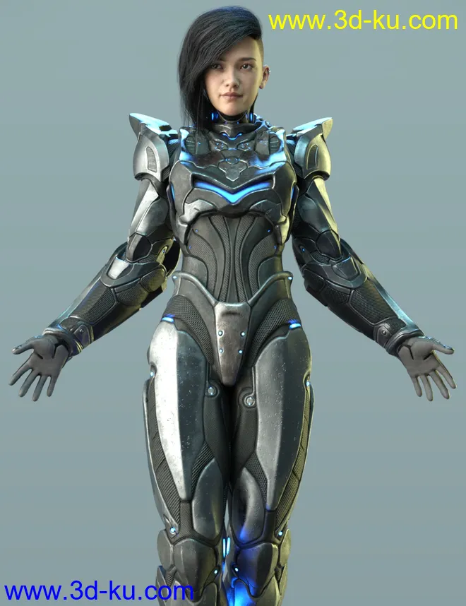 A.N.T.S Armored Nano Tech Suit for Genesis 8 Female模型的图片10