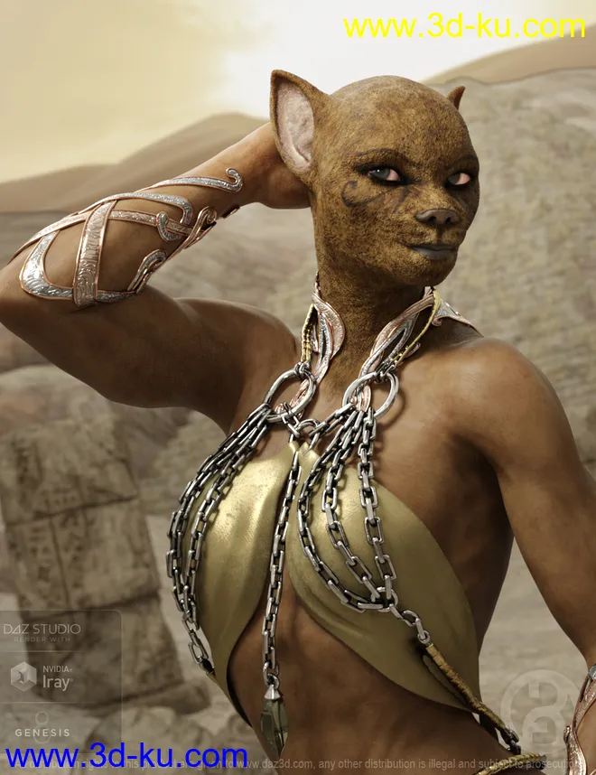 Ancient Bastet for Genesis 8 Female模型的图片1