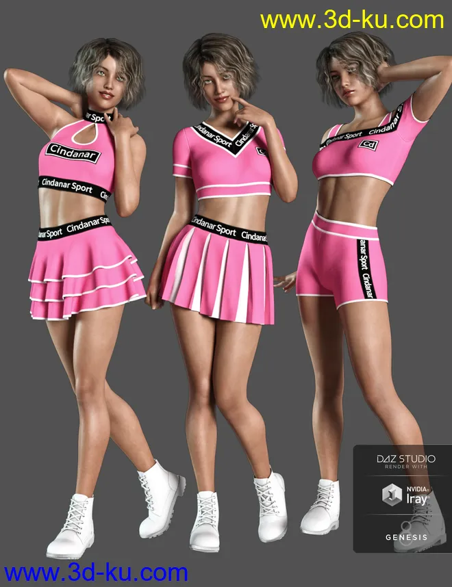 dForce Cheerleader Outfit for Genesis 8 Female(s)模型的图片1