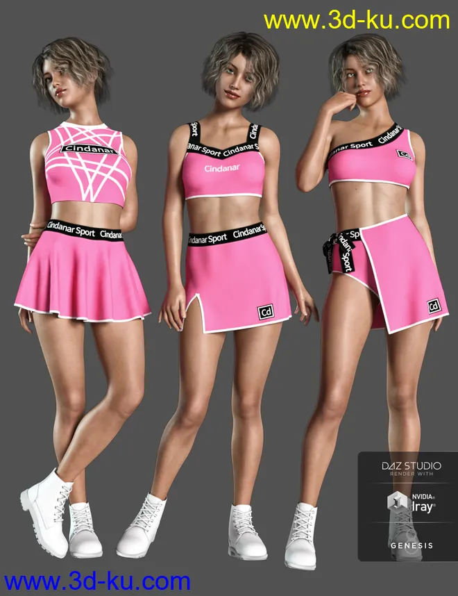 dForce Cheerleader Outfit for Genesis 8 Female(s)模型的图片2