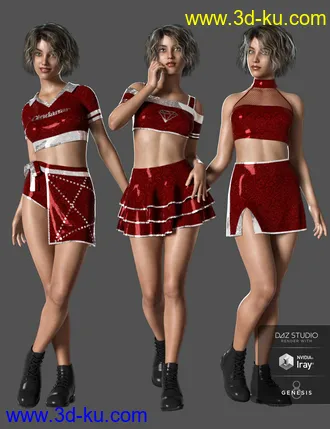 3D打印模型dForce Cheerleader Outfit for Genesis 8 Female(s)的图片