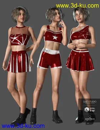 3D打印模型dForce Cheerleader Outfit for Genesis 8 Female(s)的图片