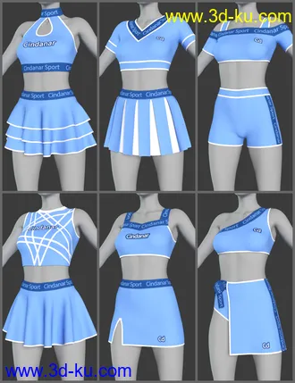 3D打印模型dForce Cheerleader Outfit for Genesis 8 Female(s)的图片