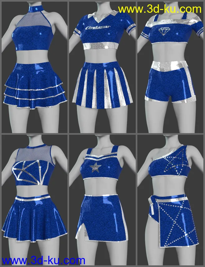 dForce Cheerleader Outfit for Genesis 8 Female(s)模型的图片6