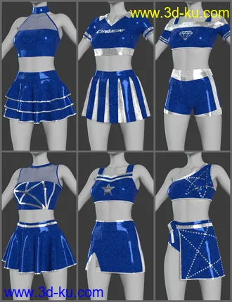 3D打印模型dForce Cheerleader Outfit for Genesis 8 Female(s)的图片