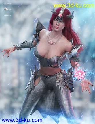 3D打印模型dForce Knight Priestess Outfit and Weapons for Genesis 8 Female(s)的图片