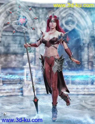 3D打印模型dForce Knight Priestess Outfit and Weapons for Genesis 8 Female(s)的图片