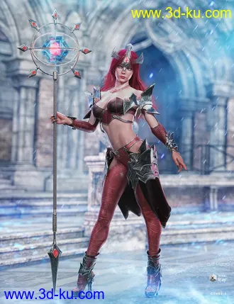 3D打印模型dForce Knight Priestess Outfit and Weapons for Genesis 8 Female(s)的图片