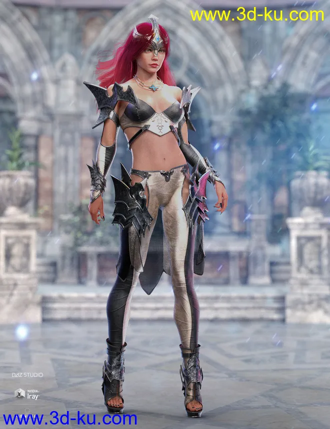 dForce Knight Priestess Outfit Iray Texture Set模型的图片3