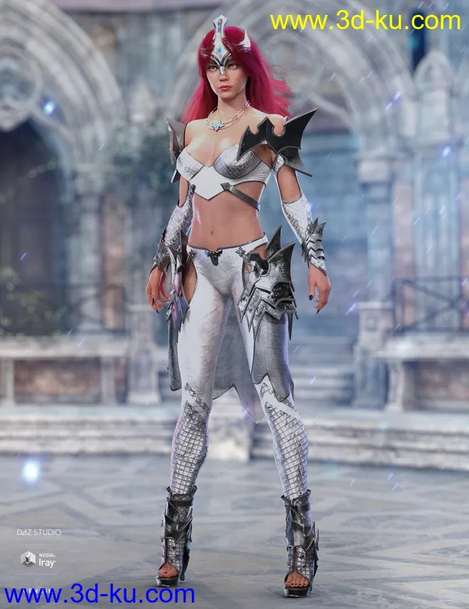 dForce Knight Priestess Outfit Iray Texture Set模型的图片4