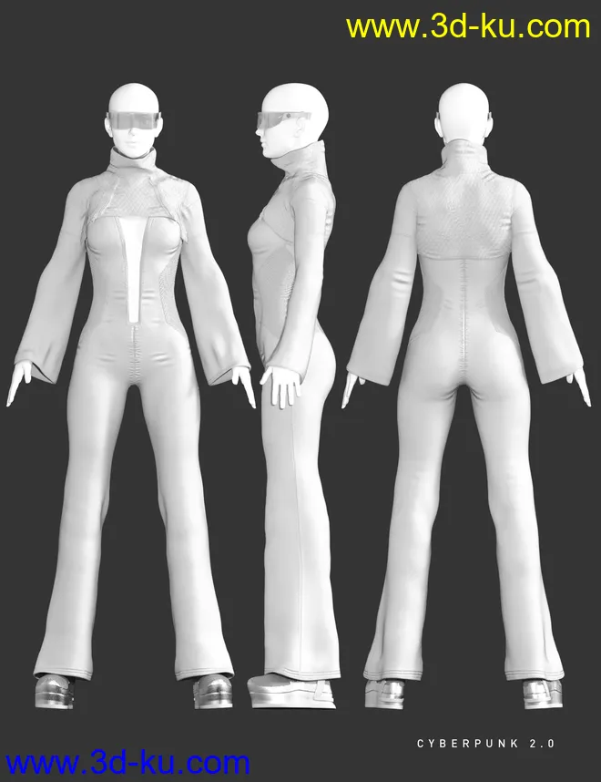 dForce X-Fashion Cyberpunk Outfit 2.0 for Genesis 8 Female(s)模型的图片6