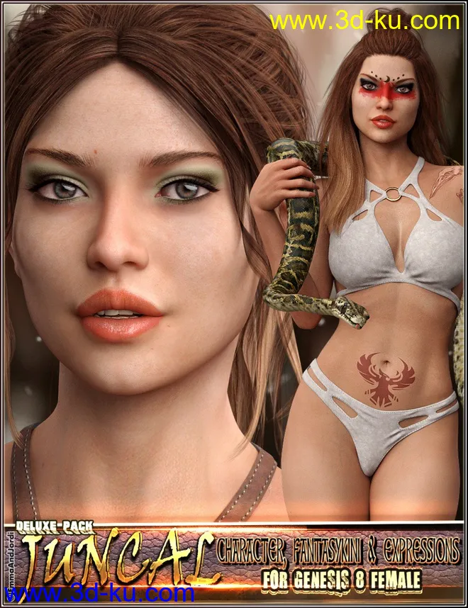 EJ Juncal Deluxe Pack for Genesis 8 Female - Character, Fantasykini and Expressions模型的图片1