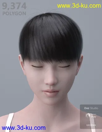 3D打印模型HY Short Hair for Genesis 3 and 8的图片