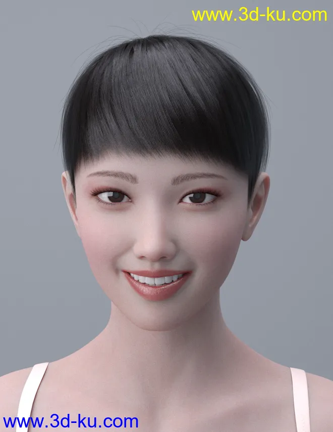 HY Short Hair for Genesis 3 and 8模型的图片3