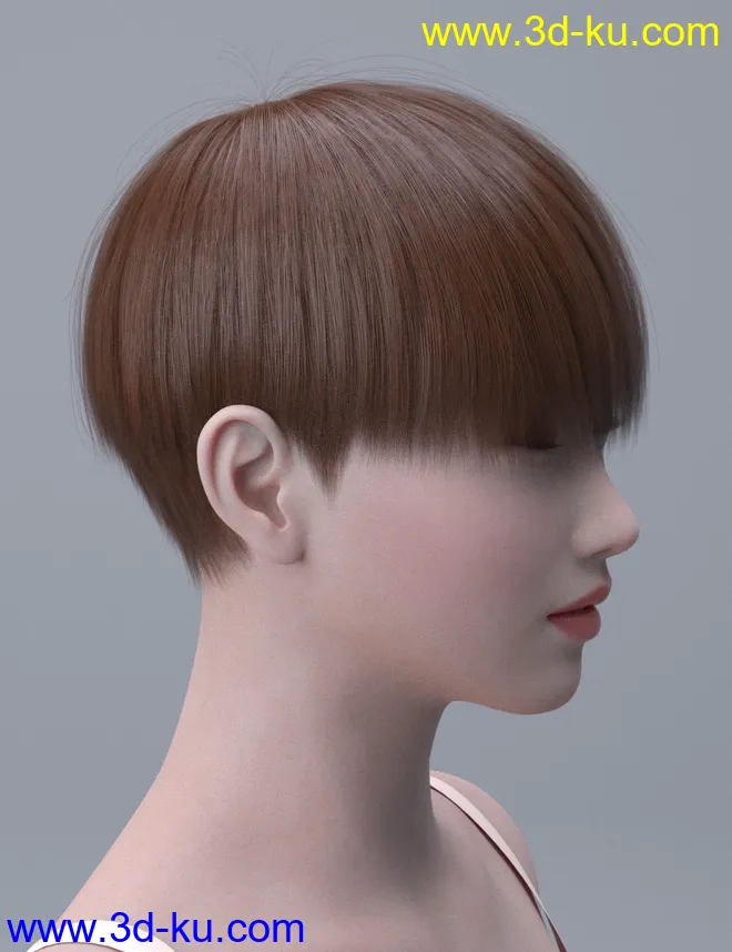 HY Short Hair for Genesis 3 and 8模型的图片4