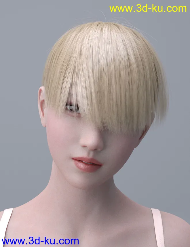 HY Short Hair for Genesis 3 and 8模型的图片7