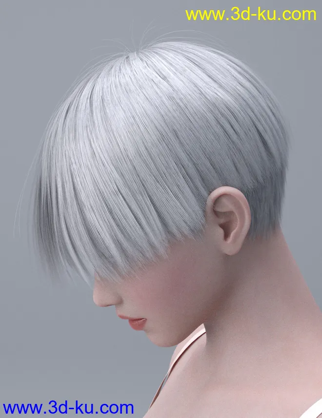 HY Short Hair for Genesis 3 and 8模型的图片8