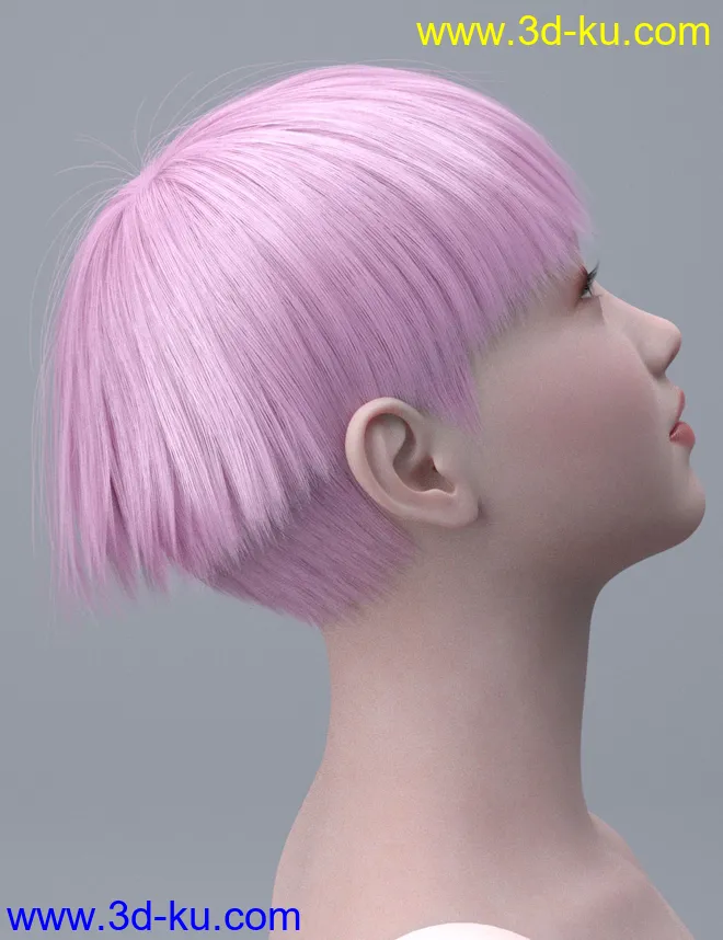 HY Short Hair for Genesis 3 and 8模型的图片9