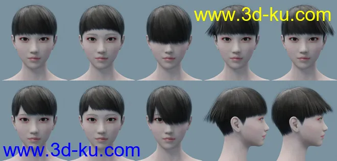 HY Short Hair for Genesis 3 and 8模型的图片10