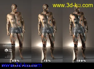 3D打印模型Ultimate Blood 'n Dirt for Genesis 3 Male(s)的图片