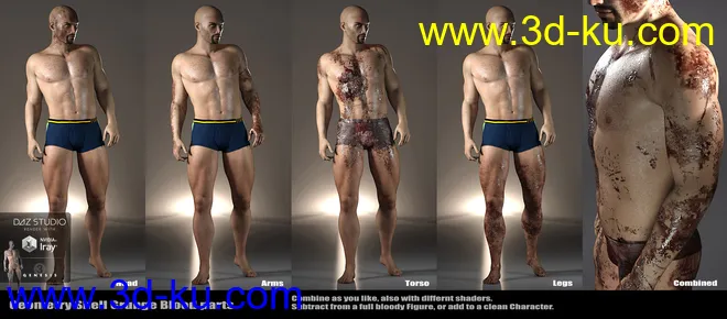 Ultimate Blood 'n Dirt for Genesis 3 Male(s)模型的图片11