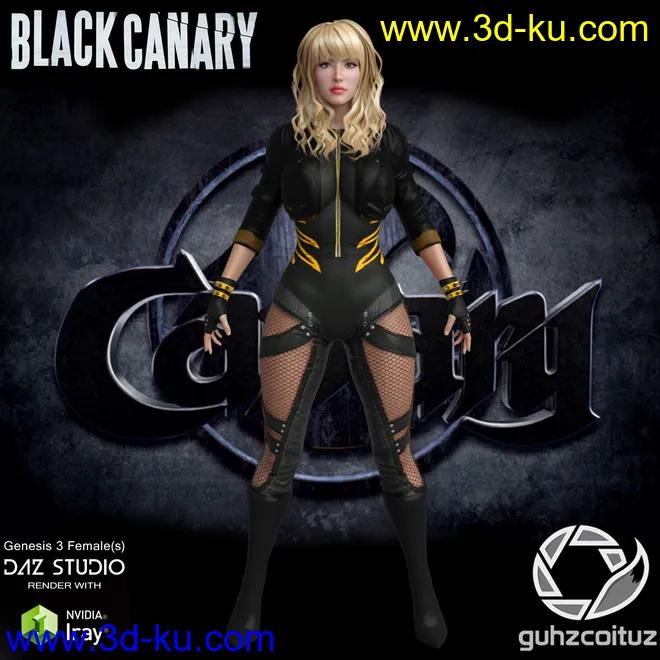 Black Canary Suit for Genesis 3 Female模型的图片1