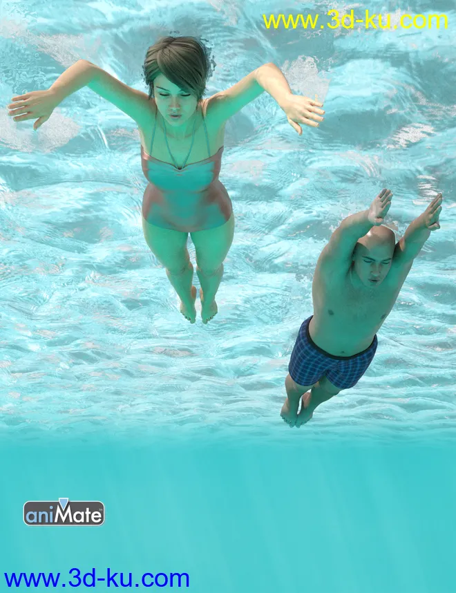 Breaststroke Swim Cycle for Genesis 8 Male(s) and Female(s模型的图片2