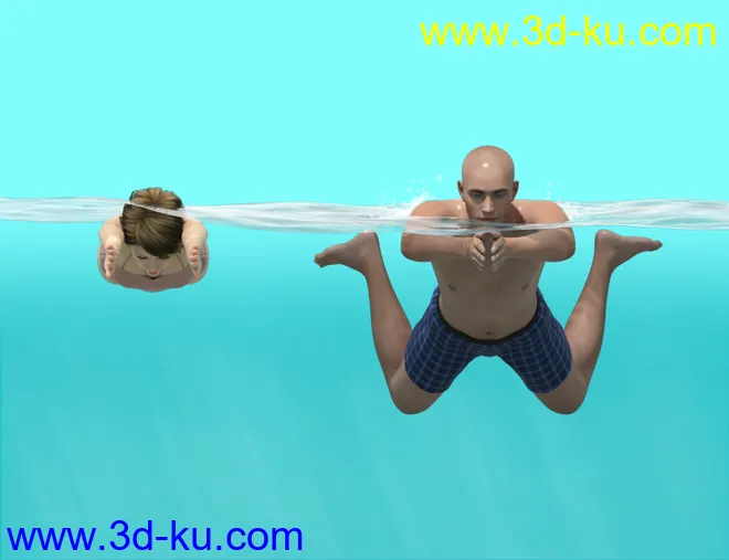 Breaststroke Swim Cycle for Genesis 8 Male(s) and Female(s模型的图片4