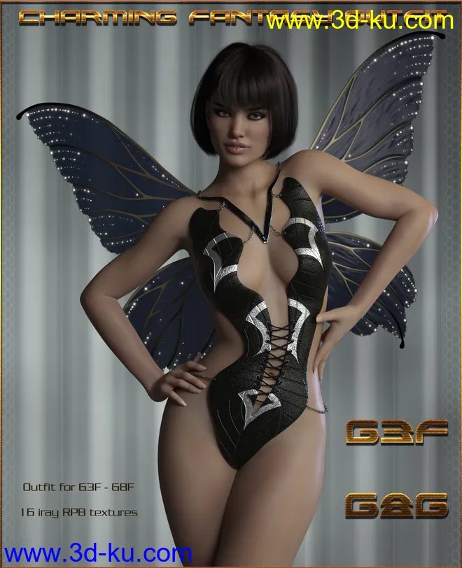 Charming Fantasy Outfit for Genesis 3 & 8 Female模型的图片1