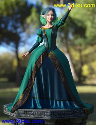 3D打印模型dForce Gown of Fantasy 1 for Genesis 8 Female(s)的图片