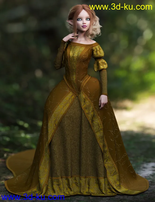 dForce Gown of Fantasy 1 for Genesis 8 Female(s)模型的图片2