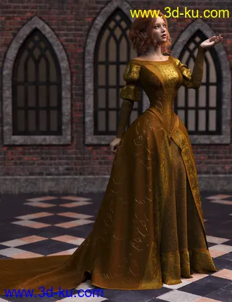 3D打印模型dForce Gown of Fantasy 1 for Genesis 8 Female(s)的图片