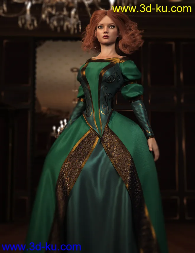 dForce Gown of Fantasy 1 for Genesis 8 Female(s)模型的图片6