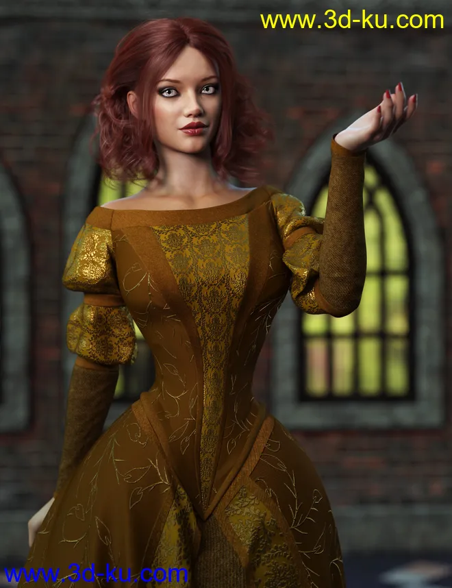 dForce Gown of Fantasy 1 for Genesis 8 Female(s)模型的图片8